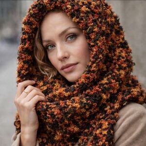 ⭐️ Host Pick ⭐️ X 2 Handcrafted | Double Knit Fall Hooded Scarf
